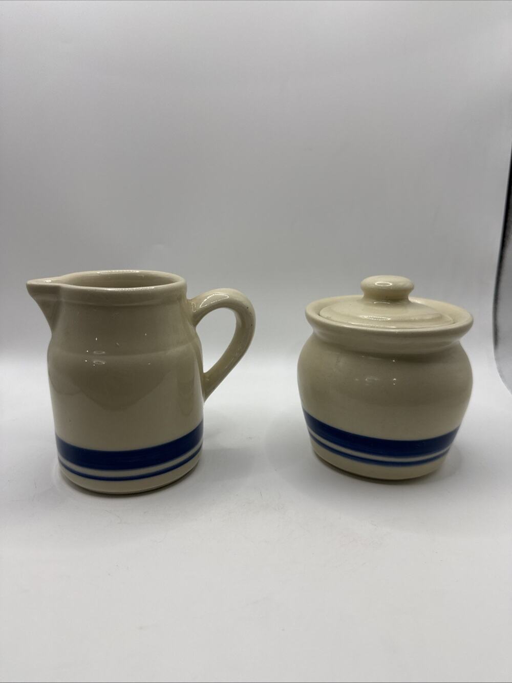 Vintage FP USA Roseville pottery suger & cream set